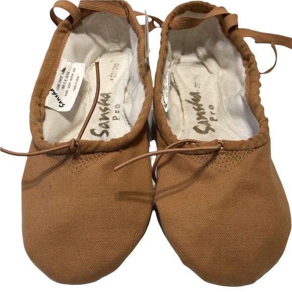 SANSHA Ligne Danse Ballet Slippers Pro 1C Tan / Flesh Size 10M NWT - Picture 2 of 9